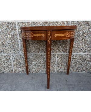 Inlaid 20th-century console/game table