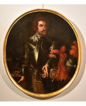 Portrait of a gentleman in armor, Giovanni Bernardo Carbone (Genoa, 1616 - 1683) workshop