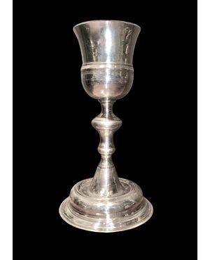 Embossed silver chalice. Torretta hallmark. Genoa.