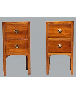 Pair of Venetian walnut bedside tables, Directory period (early 19th century)