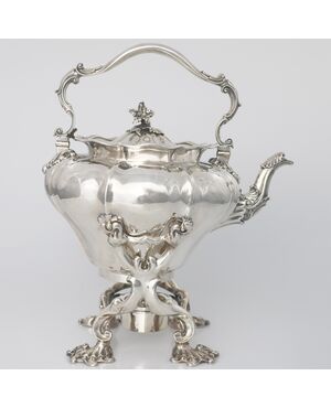 William IV sterling silver kettle on stand, Paul Storr for Storr & Mortimer, London, 1832