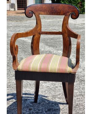 Set of four chairs and two armchairs Carlo X – Veneto, ca. 1830