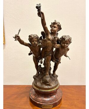 Statuina di Bronzo "Putti" dell'800