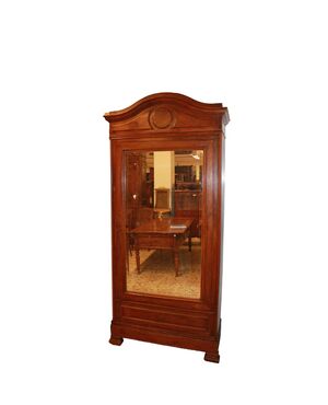 Armadio a 1 Anta con specchio Luigi Filippo del 1800