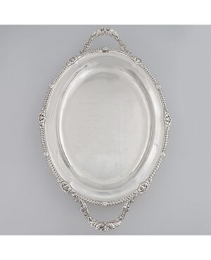 George IV sterling silver two-handled tray, Paul Storr, London, 1826