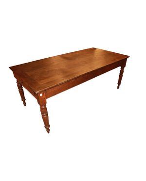 Large Rustic Cherry Wood Table from the 1800s