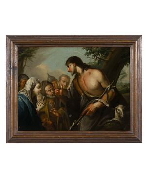Venetian school of the 18th/19th century, "The Sermon of Saint John the Baptist"
