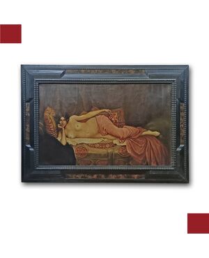 Painting with Liberty-style female nude, late 19th century