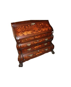 18th century Dutch Chippendale style mahogany slant-front desk.