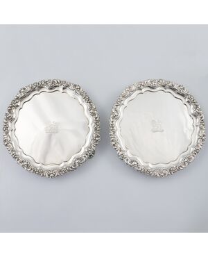 Pair of George IV sterling silver salvers, Paul Storr, London, 1819