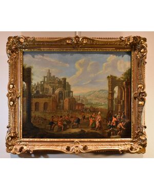 Construction of the Tower of Babel, Flemish painter 17th-18th century