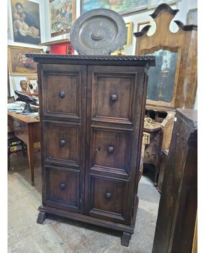 '600s era walnut wood cabinet, central Italy