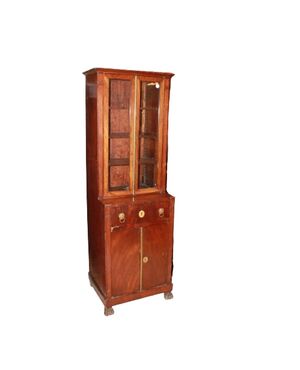 French small cabinet with display case and Empire style writing desk from the first half of the 1800s
