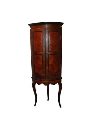 Early 19th-century French double-bodied corner cabinet in Louis XV style walnut wood