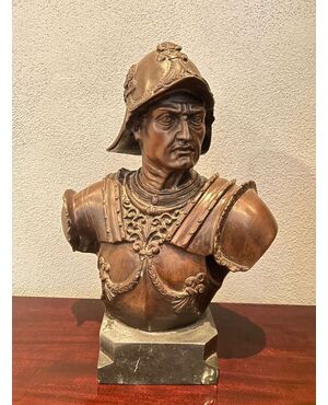Busto di bronzo rafigurante "Bartolomeo Colleoni"