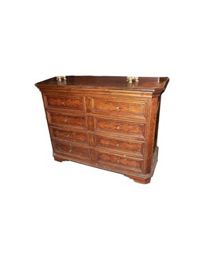 Cassettone Canterano Toscano del 1600 in legno di noce