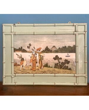 Large painted ceramic, dated 1862