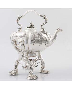 William IV sterling silver kettle on stand, Paul Storr for Storr & Mortimer, London, 1837
