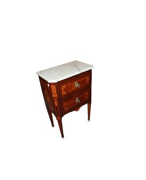 French Louis XVI style bedside table from the 1700s with marble top