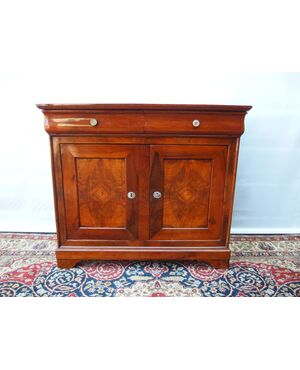 RESTAURED LOUIS PHILIPPE STYLE CAPPUCCINO WALNUT SIDEBOARD MID-19TH CENTURY cm L123xP56xH107