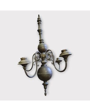 Importante lampadario in bronzo XIX secolo