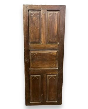 PTI766 - Antique single-leaf door, double-sided, 18th century, dimensions cm W 73 x H 189