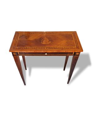 SMALL INLAID WRITING DESK - LOMBARDY - LOUIS XVI