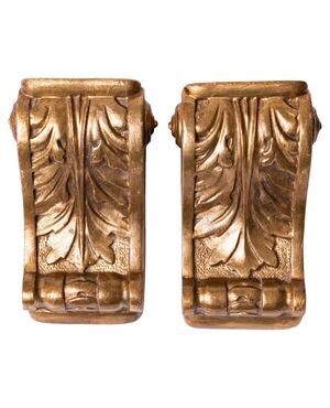 Pair of golden shelf brackets - O/6183 -