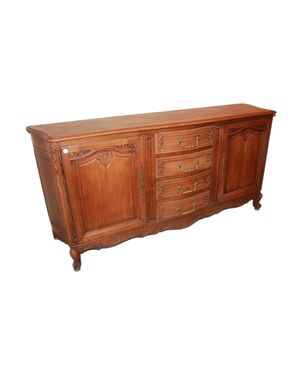French 2-door sideboard with drawers from the late 1800s, Provençal style, in oak wood
