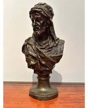 Bronze bust of an oriental man