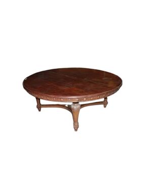 Large early 1800s French Louis XVI style mahogany table, 2 meters in diameter.