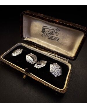 White gold cufflinks from the early 1900s