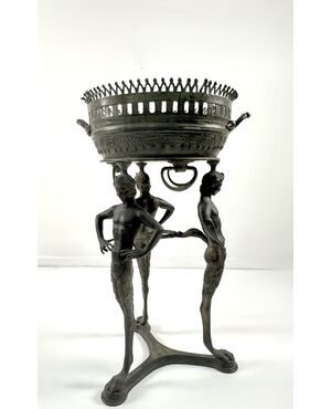 Burnished bronze planter, 19th century