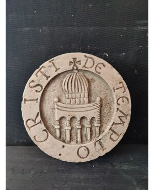 Medaglione Templare - Cristi de Templo - Diametro 30 cm - Marmo d'Istria