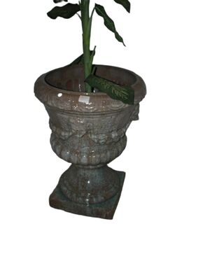 Pair of large crater vases from the early 1900s in glazed terracotta