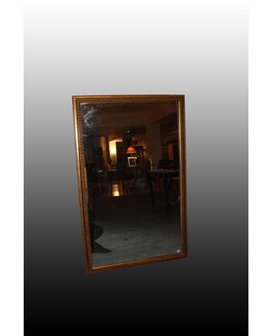 Large Louis XVI style gilded rectangular symmetrical mirror, 20th century