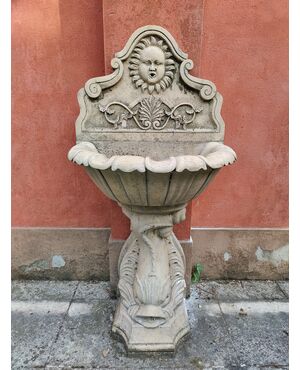 Prestigiosa fontana in marmo nembro - H 170 cm - Venezia