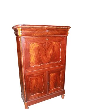 Secretaire Nord Europa Stile Biedermeier della seconda metà del 1800 in legno di mogano