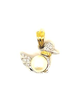 Pendente in oro, diamanti e perle