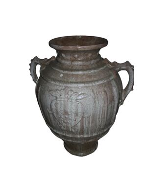 Pair of large antique glazed terracotta jars from the early 1900s