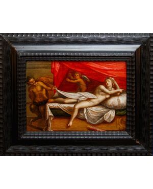 Workshop of Lambert Sustris (1515-1520 –1584 approx.), Venus and Cupid Spied on by a Satyr
