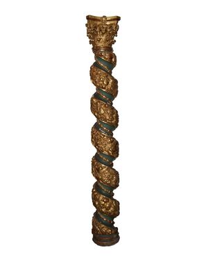 Pair of large Italian Baroque columns from the 17th century