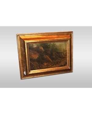 18th-century oil on canvas depicting a landscape with figures
