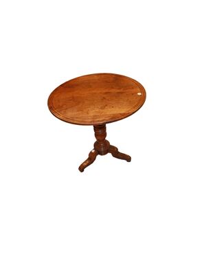 Tavolino a Vela Circolare Francese in Legno di noce seconda metà 1800