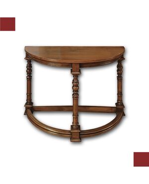 LATE 17TH-CENTURY WALNUT HALF-MOON CONSOLE TABLE