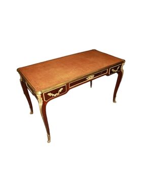 French desk, François Linke school, Louis XV style in mahogany wood