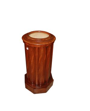 1800s French Column Bedside Table with Marble
