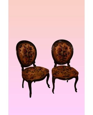 Group of 4 French Louis Philippe style chairs from the 1800s in rosewood