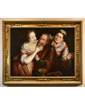 The mismatched couple, Flemish School of the 17th century