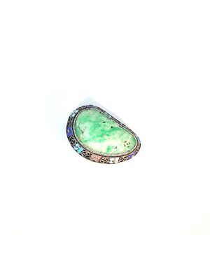 Spilla in argento con giada, smalti